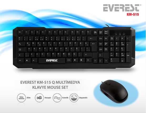 EVEREST KM-515 USB KABLOLU KEYBOARD KLAVYE