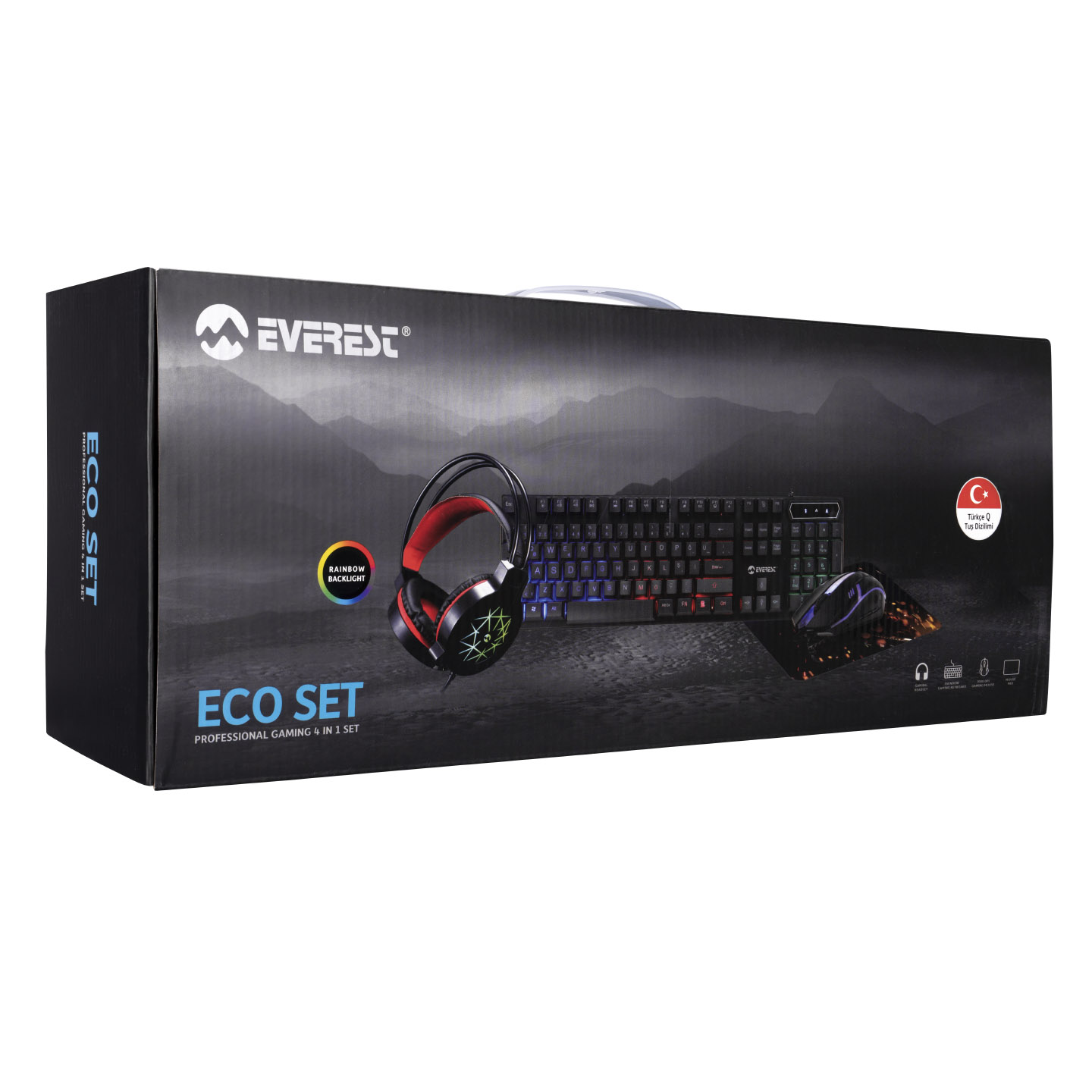 EVEREST KMK-91 KLAVYE SETİ(Klavye - Mouse - Kulaklık - Mousepad)
