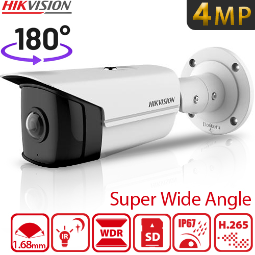 Hikvision DS-2CD2T45G0P-I 4MP 1.68 mm 180 Derece Super Wide Angel Fixed Bullet IP Güvenlik Kamerası