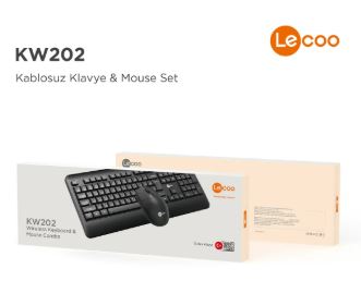 LENOVO LECOO KW202 KABLOSUZ SİYAH KLAVYE MOUSE SETİ