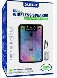 Sunix 1800 Mah Portable 60W RGB Led Işıklı Bluetooth Hoparlör BTS-85