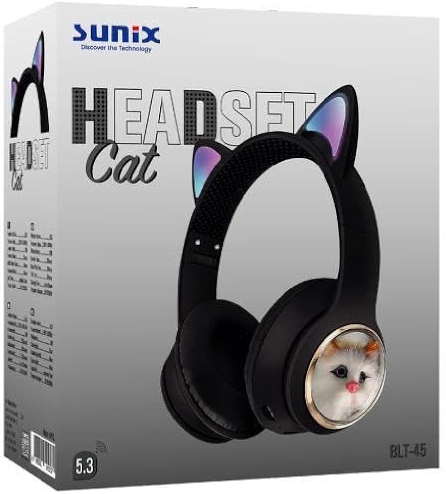 Sunix BLT-45 Kulak Üstü Kedili Bluetooth Kulaklık