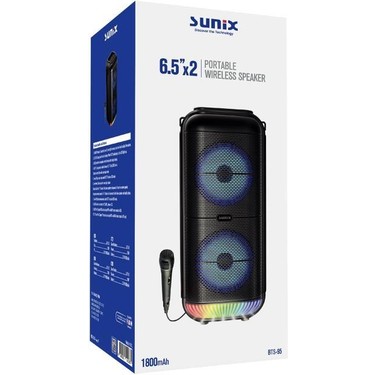 Sunix BTS95 BLUETOOTH SPEAKER - Mikrofonlu LED Işıklı Bluetooth Hoparlör