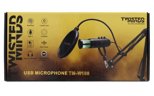 TWİSTED MİNDS W108B RGB OYUN MİKROFONU (CEP, BİLGİSAYAR, TABLET DESTEKLER)